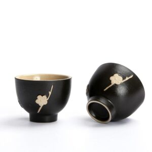 Set de Vasos de Té Japoneses - Medianoche Dorada
